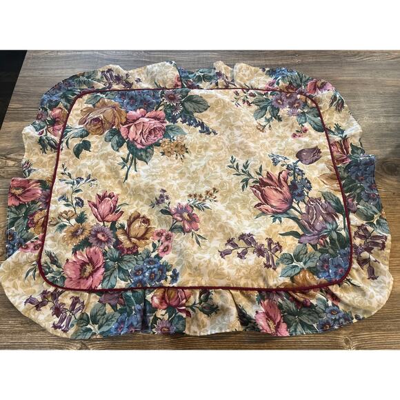 Dan River Ruffled Floral Pillow Sham Standard Vintage 90s Set of 2 - Picture 3 of 7